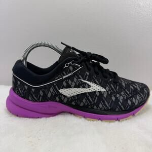 Brooks Launch 5 Women’s Running Shoes – Black/Purple Mesh – US 7.5B